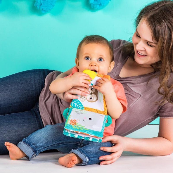 BRIGHT STARTS Hryzačka / Knižka, 3m+ lev