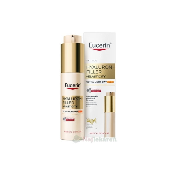 Eucerin HYALURON-FILLER+ELASTICITY Denný krém ultra ľahký SPF50 50ml