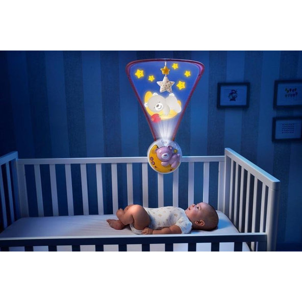 CHICCO Projektor nad postieľku Next2Moon ružový 0m+