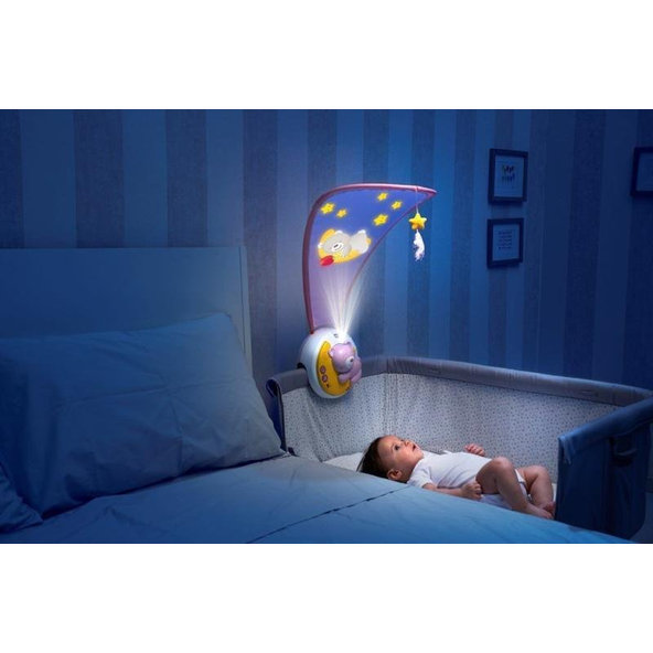 CHICCO Projektor nad postieľku Next2Moon ružový 0m+