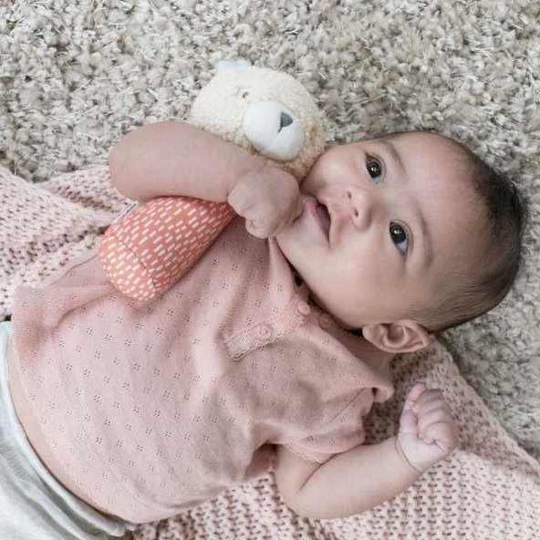 INGENUITY Plyšová hrkálka Nate™ medvedík 0 m+