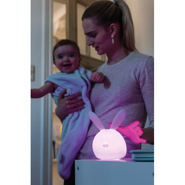 NATTOU Svetielko nočné silikónové so senzorom plaču Lapidou zajačik