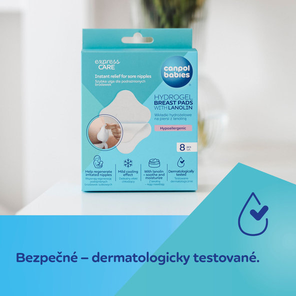 Canpol Babies Hydrogélové hojivé prsné vankúšiky s lanolínom 8 ks