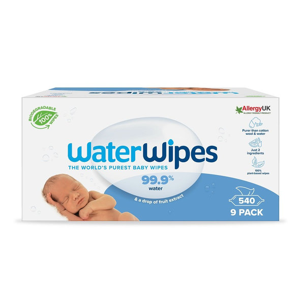 9x WATERWIPES 100% BIO odbúrateľné obrúsky 60ks