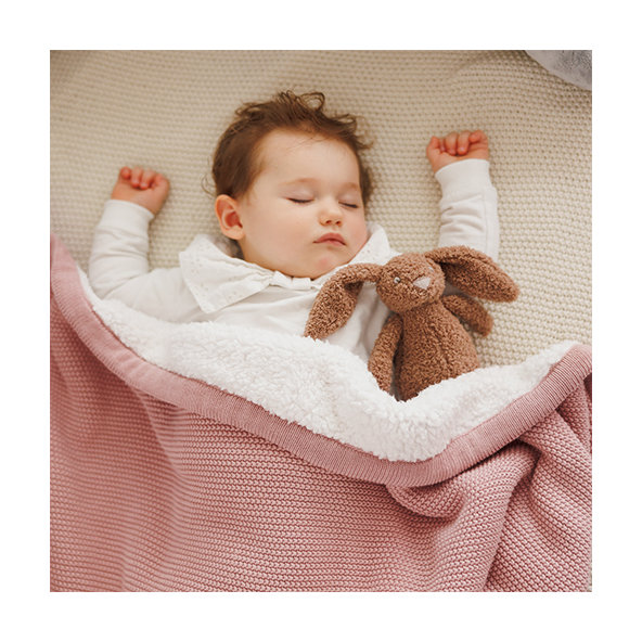 BABYONO Deka bavlnená s fleecovou podšívkou 75 x 100 cm ružová