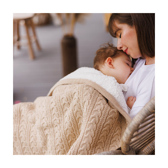 BABYONO Deka bavlnená s fleecovou podšívkou 75 x 100 cm svetlo hnedá