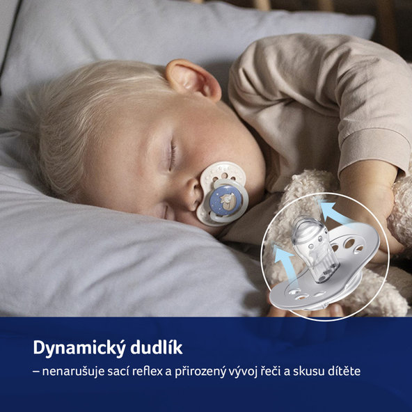LOVI Cumlík silikónový dynamický Night&Day 0-6 m 2 ks