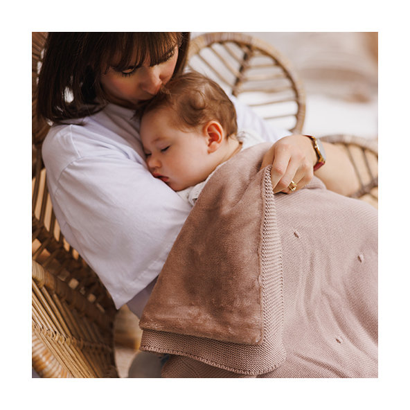 BABYONO Deka z prírodnej bavlny 75 × 100 cm 0m+ dark beige