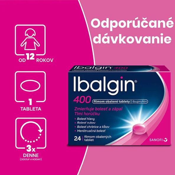Ibalgin 400 mg proti bolesti 24 tabliet