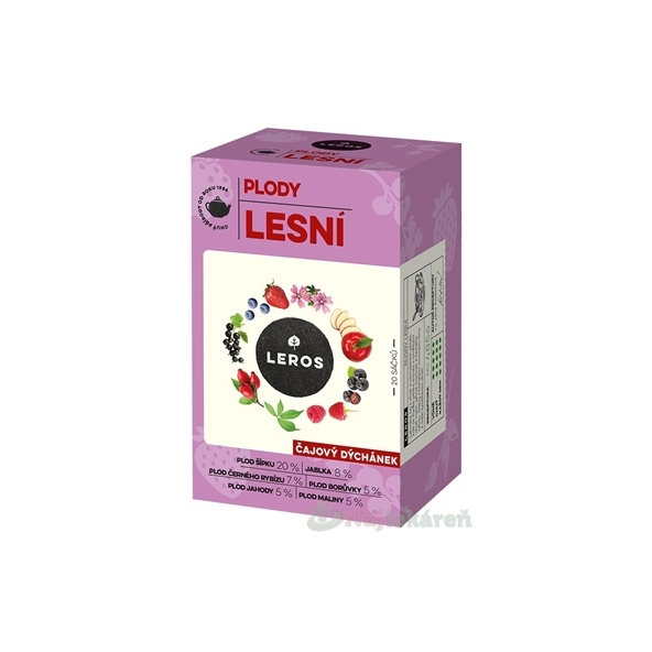 LEROS ČAJOVÁ CHVÍĽKA PLODY LESNÉ bylinný čaj aromatizovaný nálevové vrecká 20x2,2g