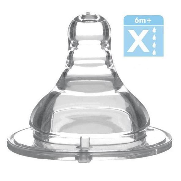 BABYONO Cumlík široké hrdlo silikón, kaša, 6 m+