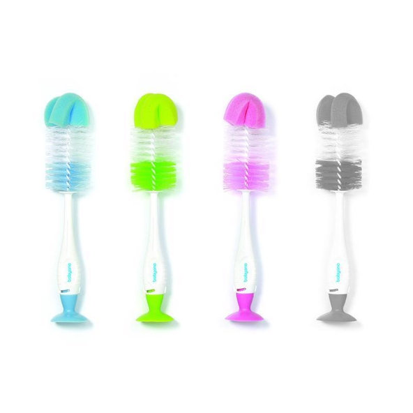 BABYONO Kefa na čistenie fliaš a cumlíkov 2v1 s prísavkou - modrá