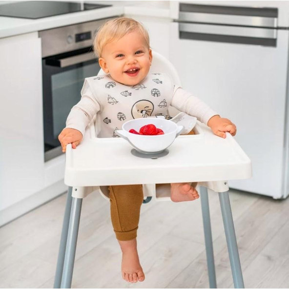 BABYONO Umývateľný podbradník Tuleň 33 x 40 cm 24 m+