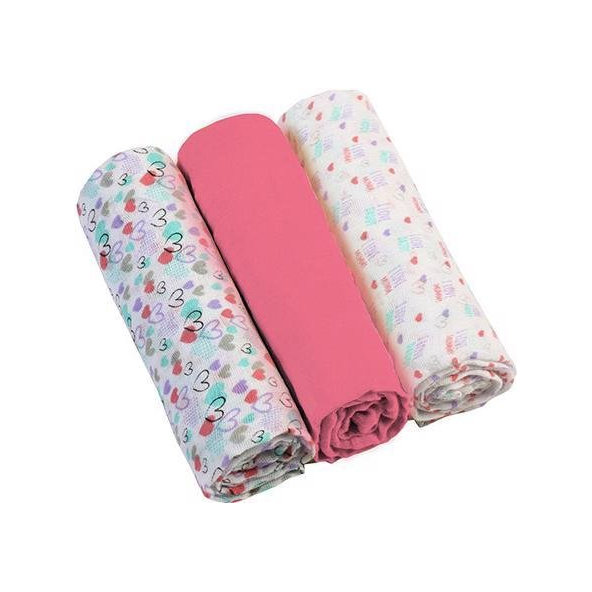 BABYONO Plienky mušelínové (70x70 cm) - Super soft 3 ks - ružové