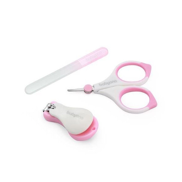 BABYONO Set manikúra pre deti ružová