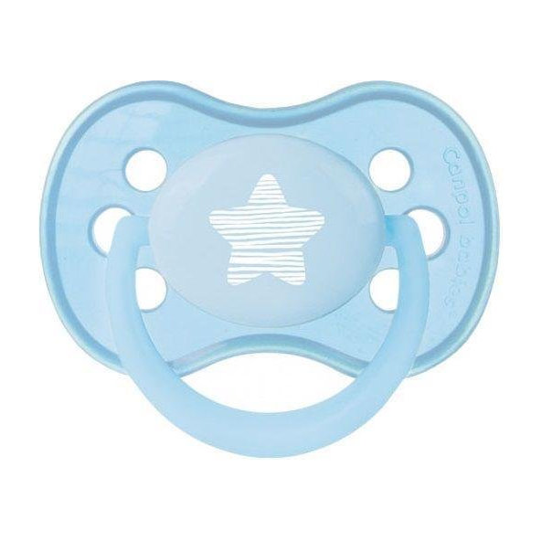 CANPOL BABIES Cumlík silikón symetrický 18m+ Pastels - modrá