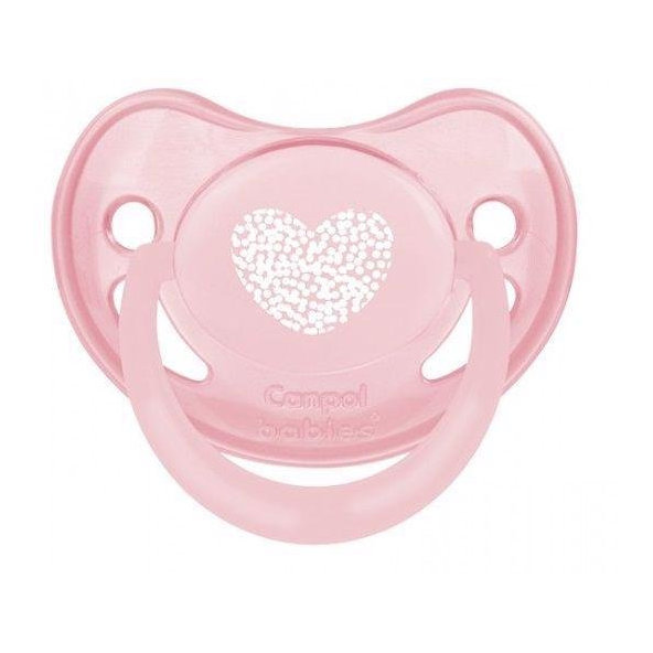 CANPOL BABIES Cumlík silikónový anatomický 18m+ Pastels - srdce