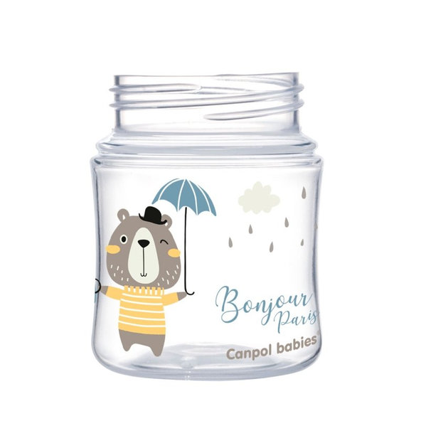 CANPOL BABIES Fľaša so širokým hrdlom Bonjour Paris 120 ml modrá