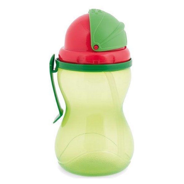 CANPOL BABIES Fľaša športová sa slámkou 370ml - zelená