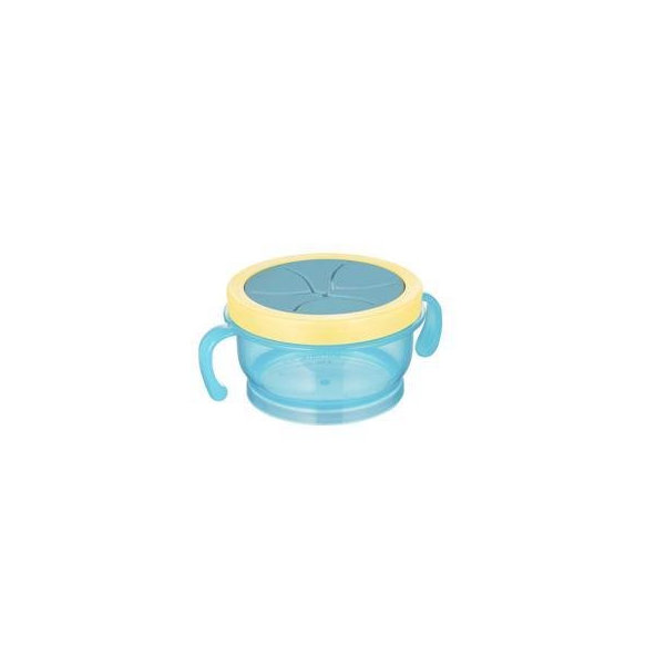 CANPOL BABIES Miska s viečkom a silikónovým otvorom Hello Little 200 ml tyrkysová