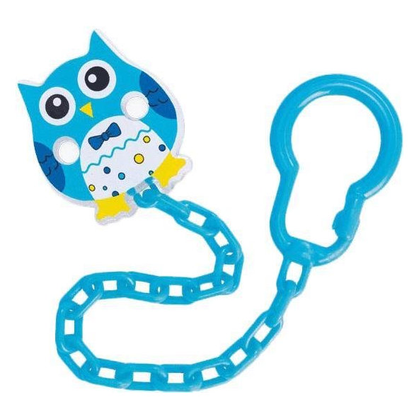 CANPOL BABIES Retiazka na cumlík sova - svetlomodrá