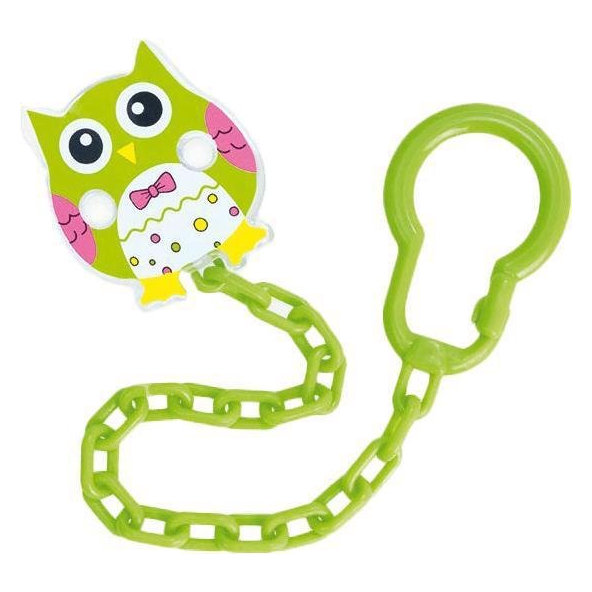 CANPOL BABIES Retiazka na cumlík sova - zelená