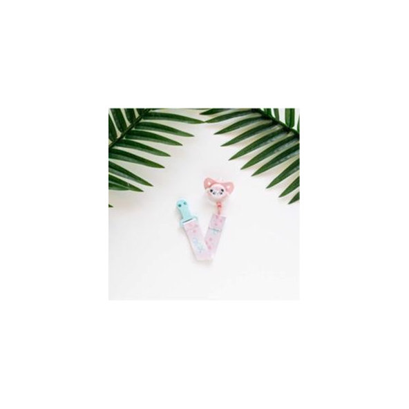 CANPOL BABIES Klip na cumlík  Exotic Animals ružová