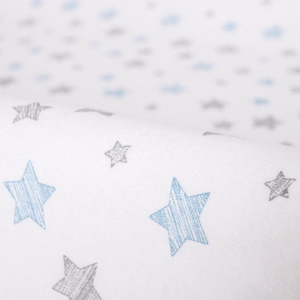 CEBA Poťah na prebaľovaciu podložku 50 x 70-80 cm 2 ks Dark Grey+Blue Stars