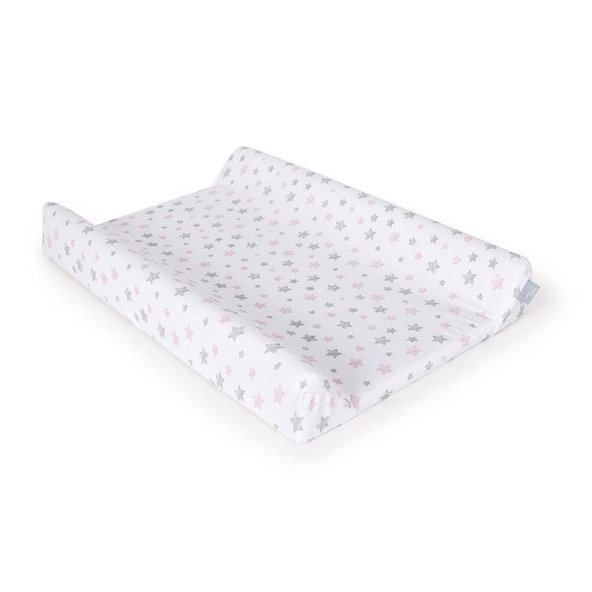 CEBA Poťah na prebaľovaciu podložku 50 x 70-80 cm 2 ks Dark Grey+Pink Stars