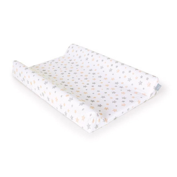 CEBA Poťah na prebaľovaciu podložku 50 x 70-80 cm 2 ks Light Grey+Yellow Stars