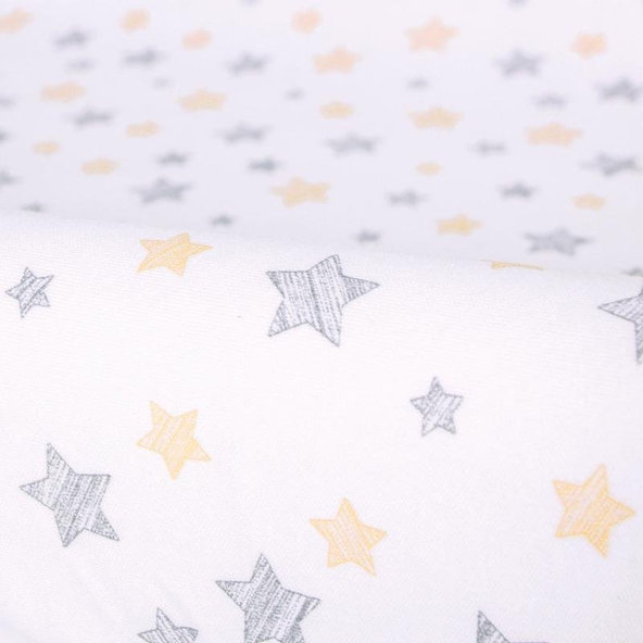 CEBA Poťah na prebaľovaciu podložku 50 x 70-80 cm 2 ks Light Grey+Yellow Stars