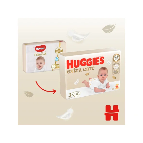 HUGGIES Extra Care 3 plienky 6-10kg 72ks