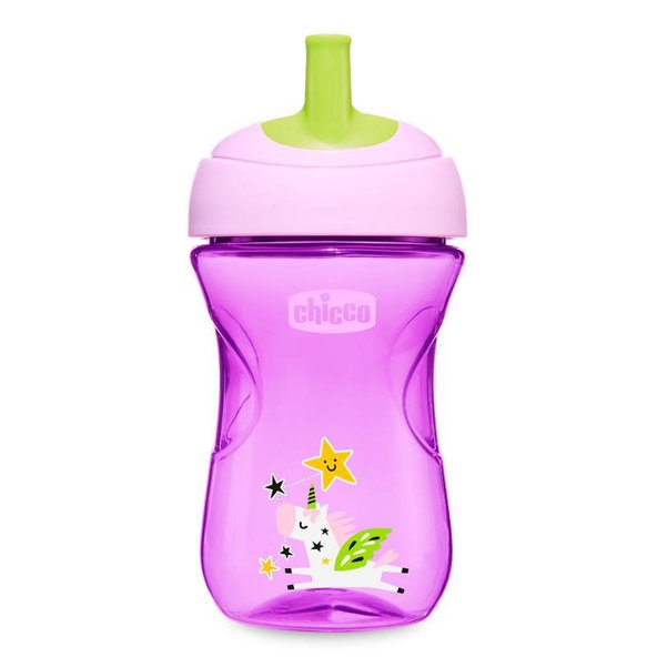 CHICCO Hrnček Advanced so slamkovým náustkom 266 ml, fialový 12m+