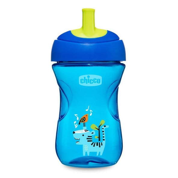 CHICCO Hrnček Advanced so slamkovým náustkom 266 ml, modrý 12m+
