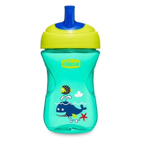 CHICCO Hrnček Advanced so slamkovým náustkom 266 ml, zelený 12m+