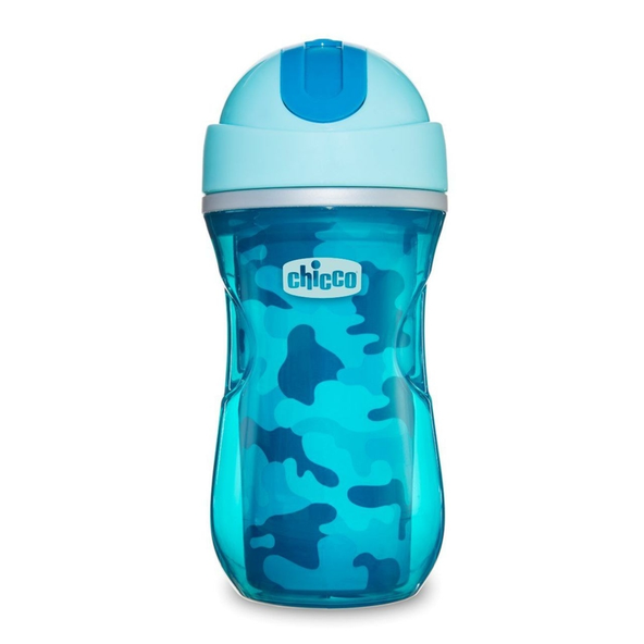 CHICCO Hrnček Sport termo so slamkou 266 ml, modrý 14m+