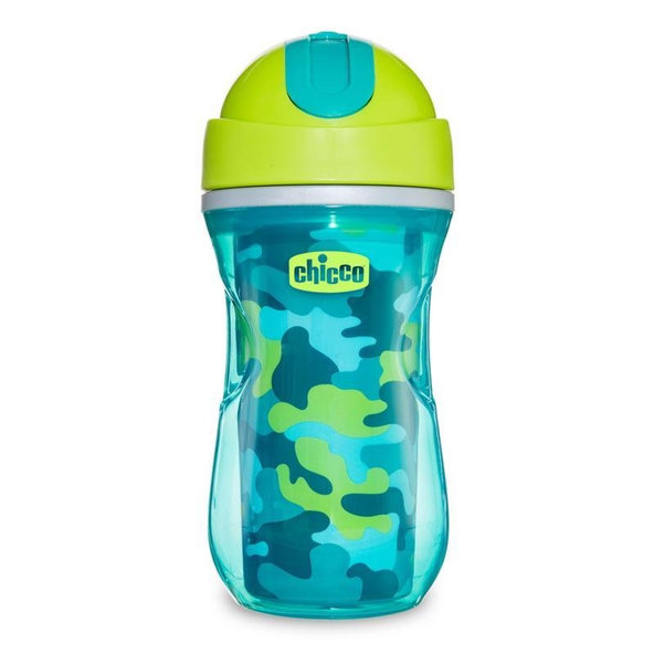 CHICCO Hrnček Sport termo so slamkou 266 ml, zelený 14m+