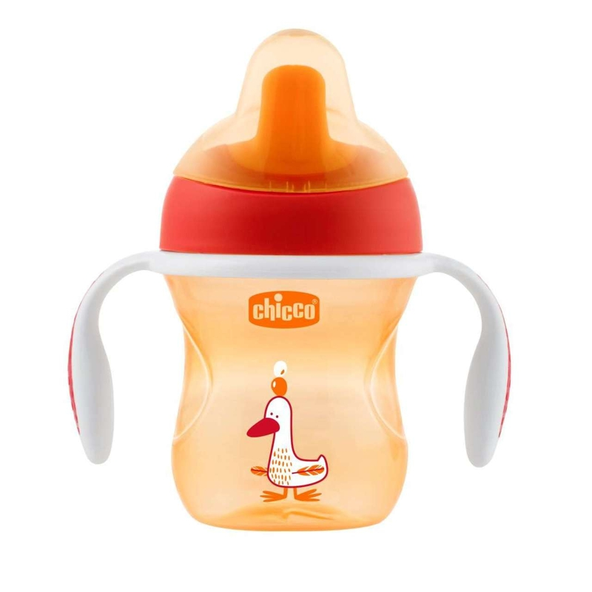 CHICCO Hrnček Training s držadlami 200 ml, červený  6 m+