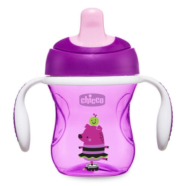 CHICCO Hrnček Training s držadlami 200 ml, fialový 6m+