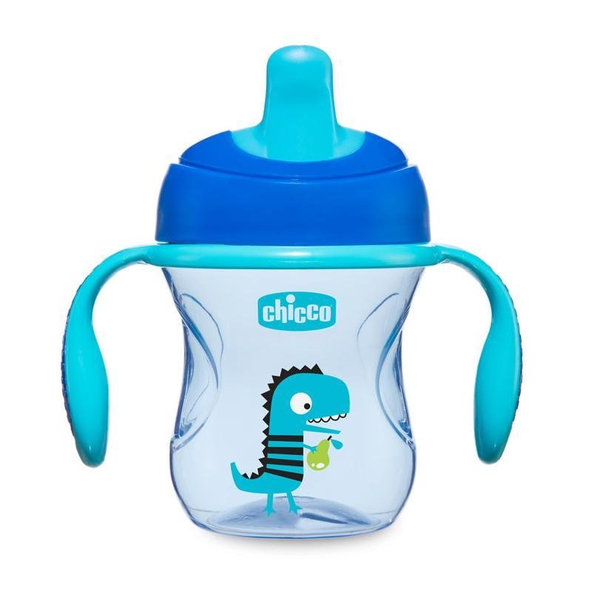 CHICCO Hrnček Training s držadlami 200 ml, modrý 6m+