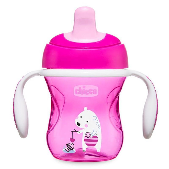 CHICCO Hrnček Training s držadlami 200 ml, ružový 6m+