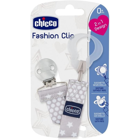 CHICCO Klip na cumlík Fashion neutral