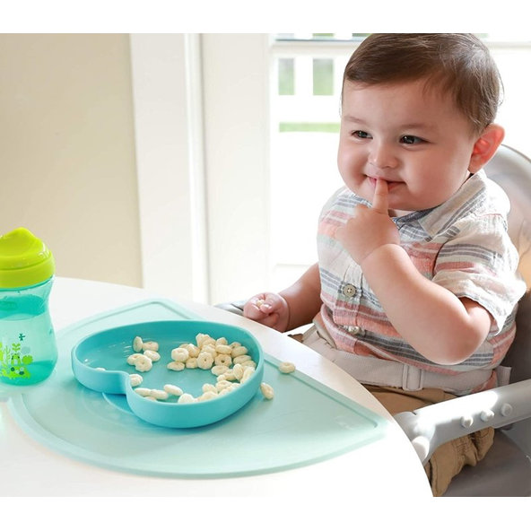 CHICCO Silikónové prestieranie modrozelená 18 m+