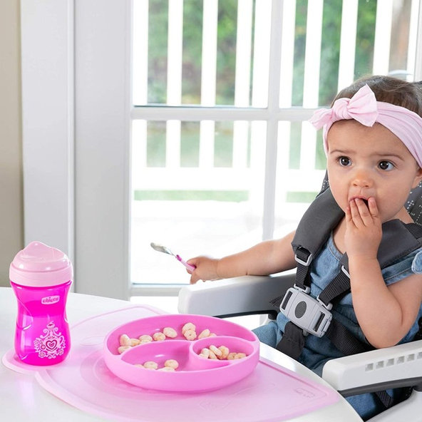 CHICCO Silikónové prestieranie ružová 18 m+