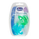 CHICCO Cumlík celosilikónový Physio Soft chlapec 2 ks, 16-36m