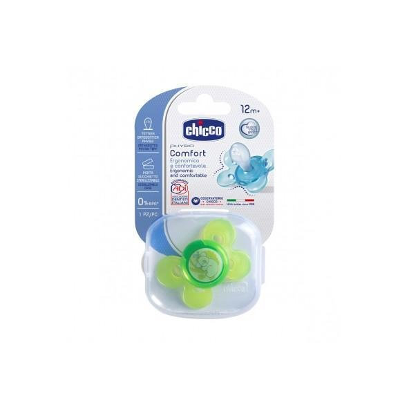 CHICCO Cumlík Physio Comfort silikónový zelená 1 ks (12 m+)