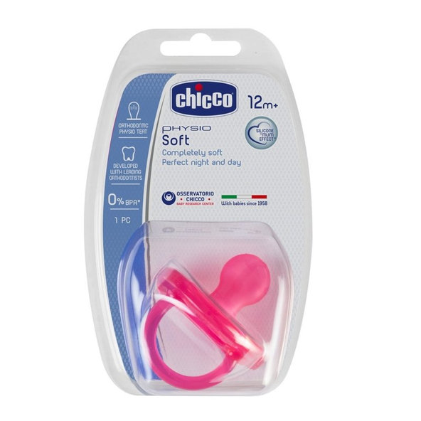 CHICCO Cumlík Physio Soft celosilikónový dievča (16-36 m)