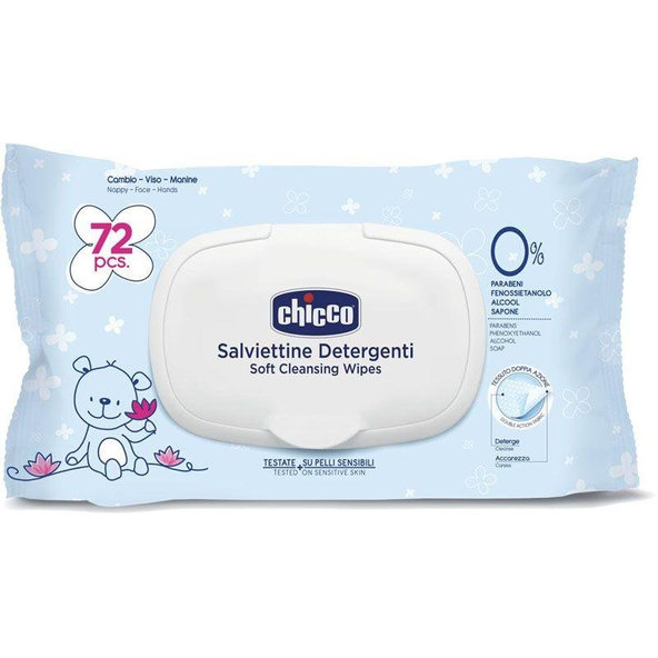 CHICCO Obrúsky vlhčené 72 ks uzatvárateľné + AQUAINT 500 ml