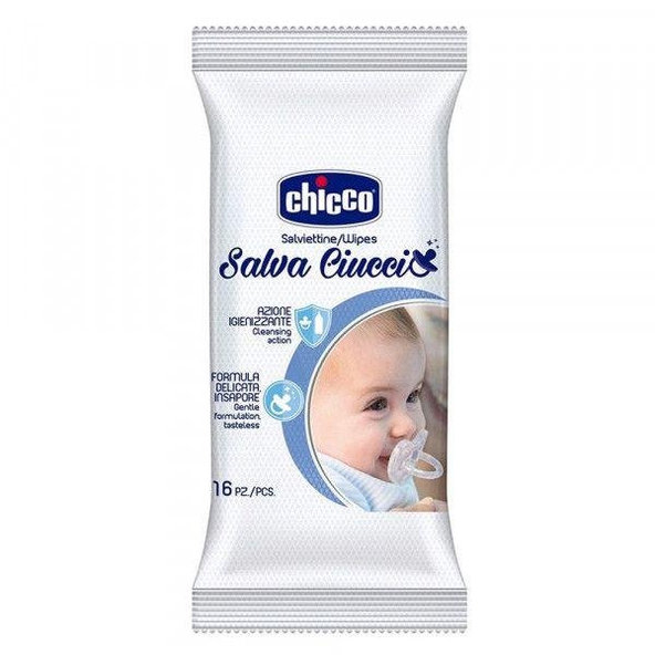 CHICCO Obrúsky vlhčené na cumlík 16 ks + AQUAINT 500 ml