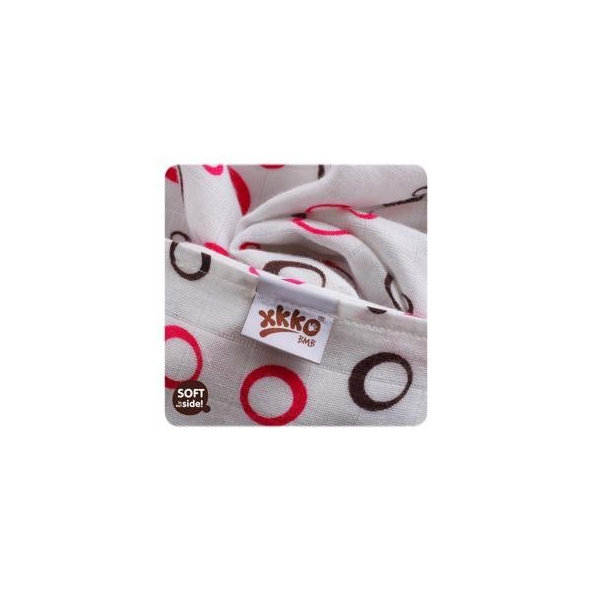 KIKKO Bambusové plienky XKKO BMB Spirals&Bubbles 70x70 (3 ks) – magenta